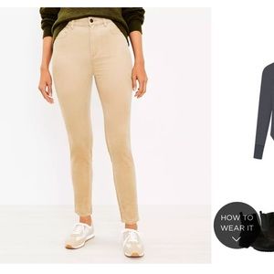 Ann Taylor Loft curvy high waist skinny corduroy khaki pants / jeans - 10